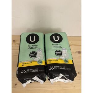 U by KOTEX Security 36 UltraThin Pads + Wings‎ Regular LOT OF 4